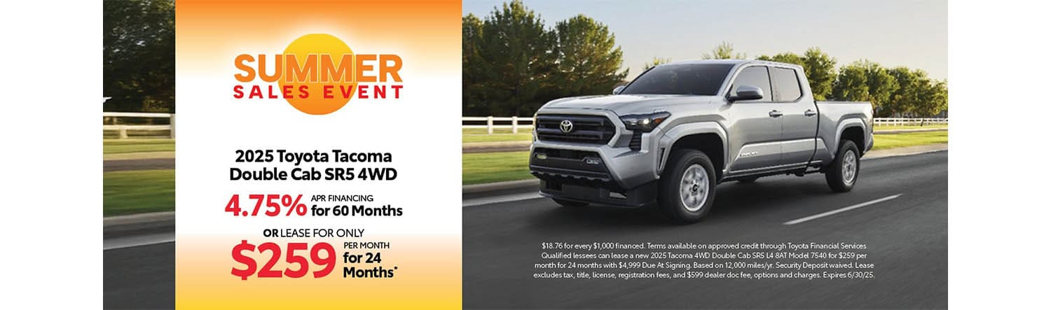4.75% APR Financing on the 2025 Toyota Tacoma