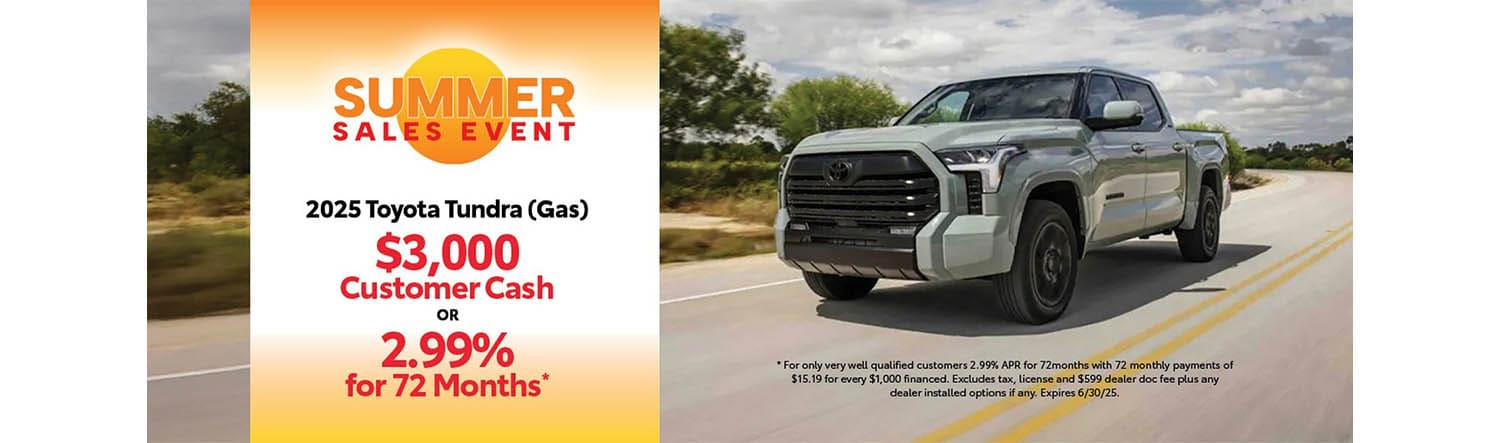 $3,000 Customer Cash of 2.99% for 72 Months